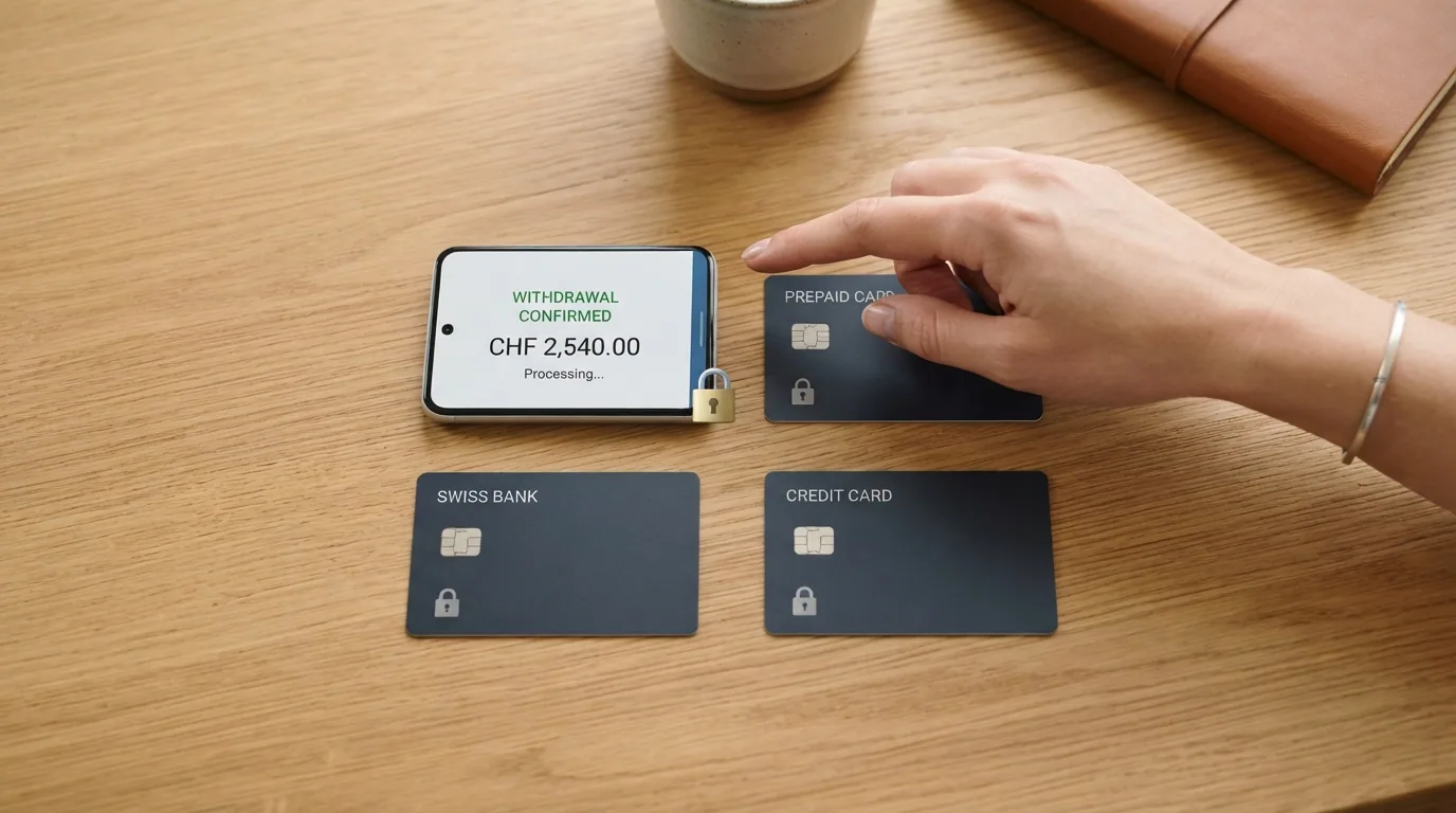 Vier Zahlungsweg-Icons: TWINT, Banküberweisung, PostFinance, Kreditkarte — alle mit einem Schloss-Symbol und dem Text «Art. 50 VGS»