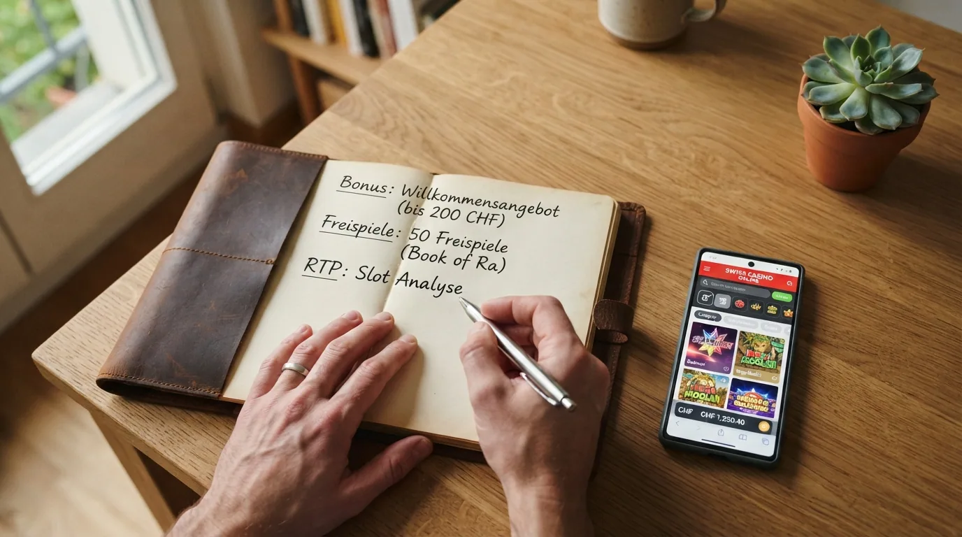 Vergleichstabelle mit den zehn ESBK-lizenzierten Schweizer Online-Casinos und ihren Bonusangaben