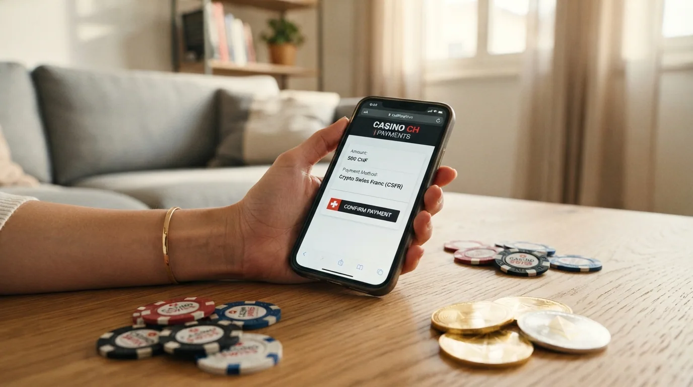 Bitcoin- und Ethereum-Münzen auf einer Smartphone-Oberfläche mit Casino-Elementen