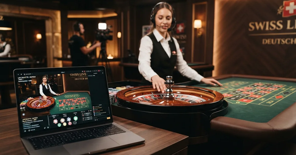 Live-Roulette-Tisch mit Setzfeld in einem Schweizer Online-Casino, deutschsprachige Benutzeroberfläche auf einem Bildschirm