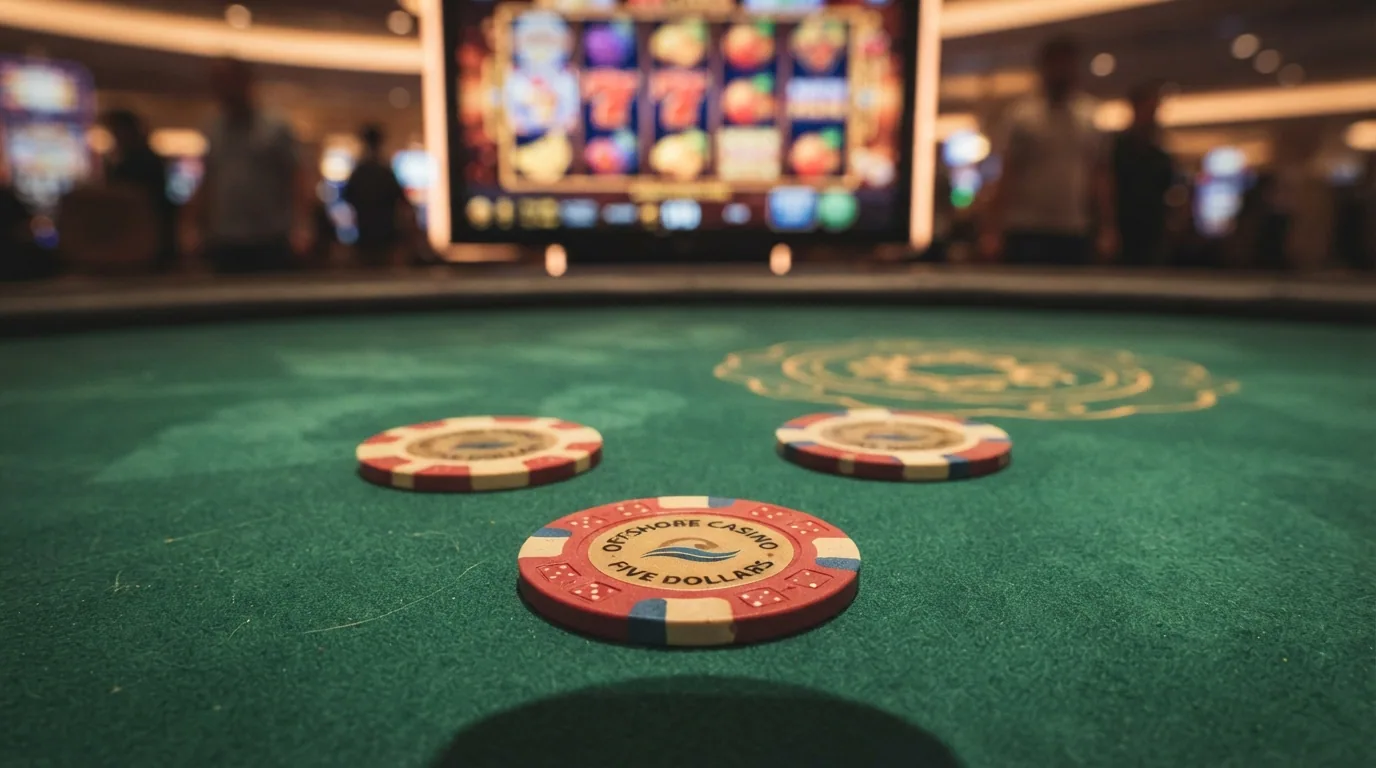 Drei umgedrehte Spielkarten mit dem Stempel «2026» auf einem frischen Casino-Filz