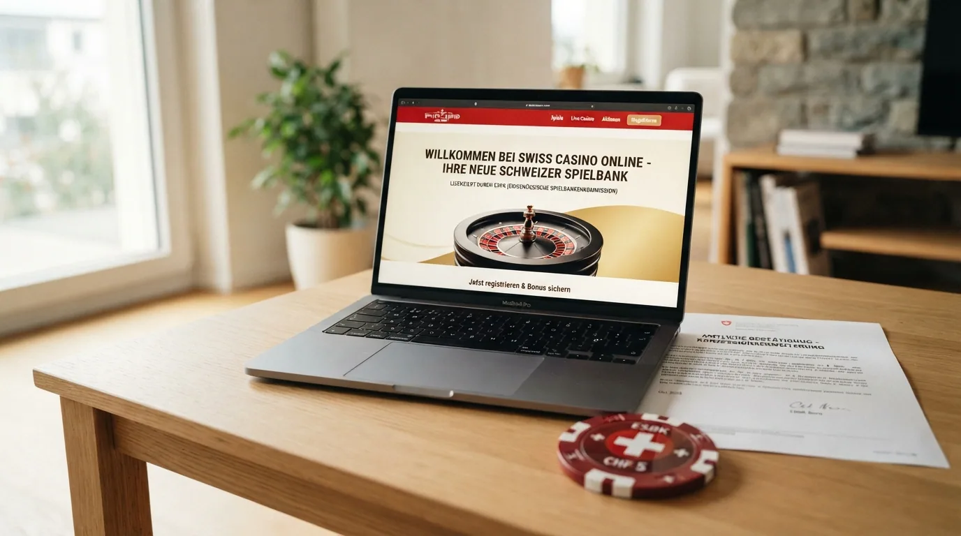 Die Startseite von Casineo auf einem Laptop, daneben das Logo der ESBK